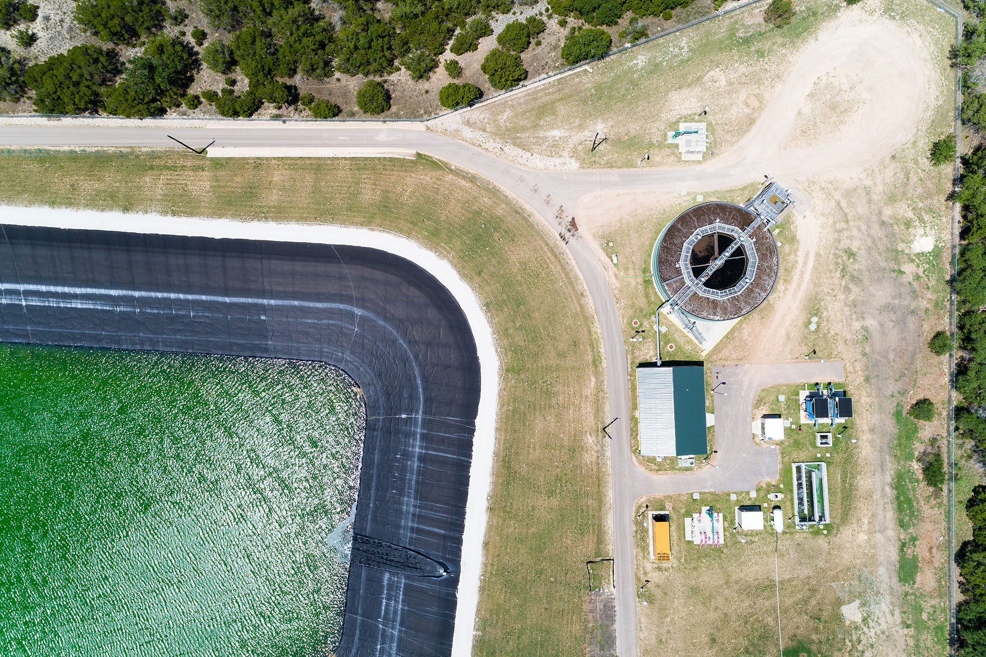 Aerial of Wastewater Treatment System