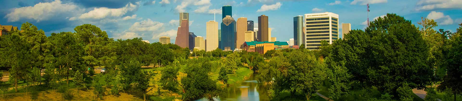 Downtown Houston, Texas, and Surrounding Greenery