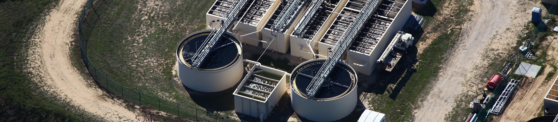 Overhead view of master-planned community treatment plant